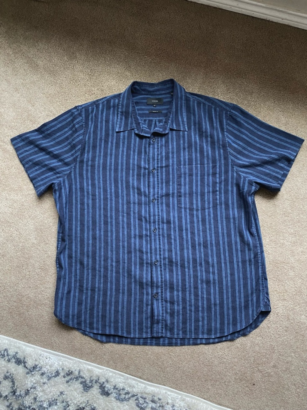 Vince Men’s Linen Blend Short Sleeve Button-Down Quiet Luxury Old Money Designer
